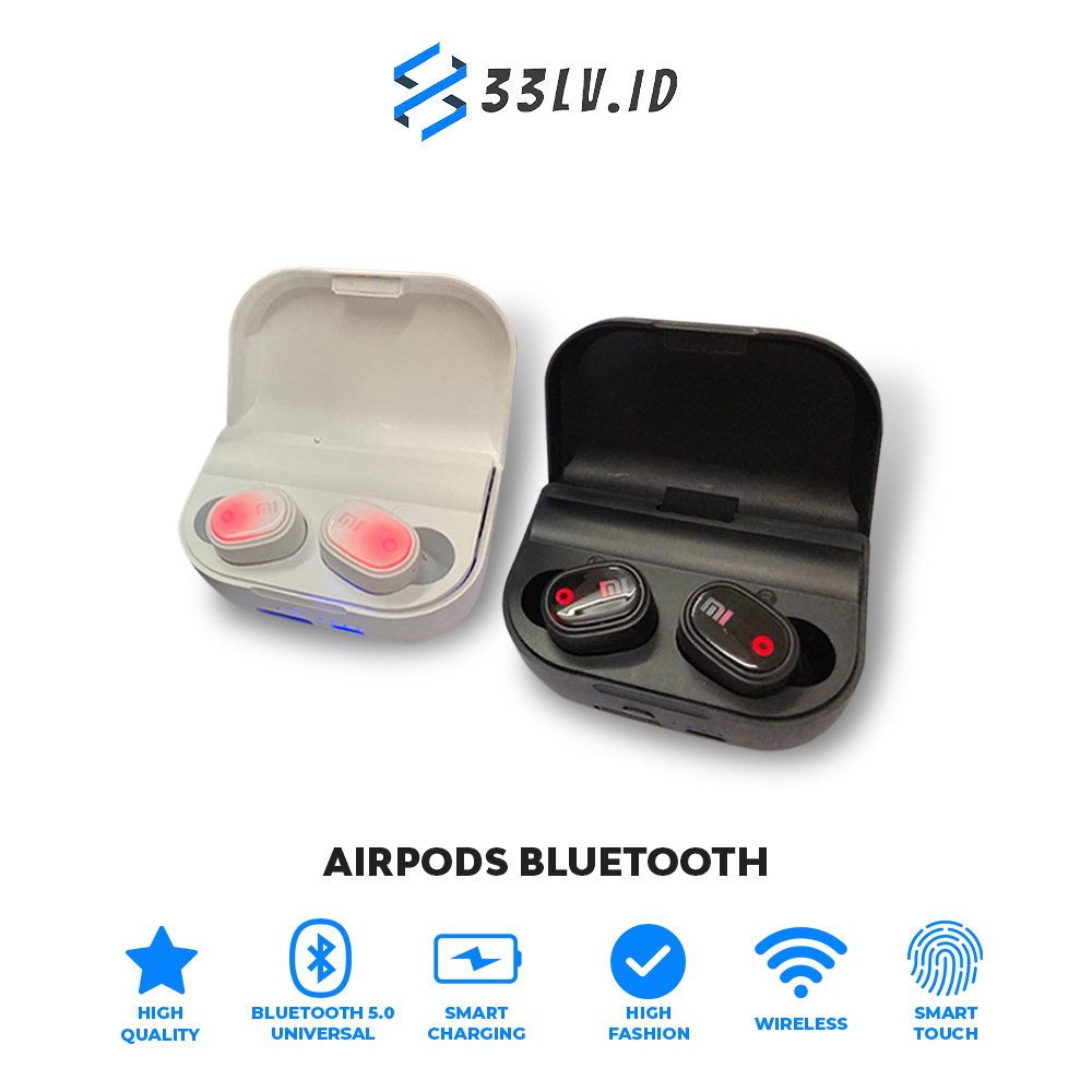 【33LV.ID】Redmi airdots +  tws headset bluetooth wireless 5.0 stereo bass AD+