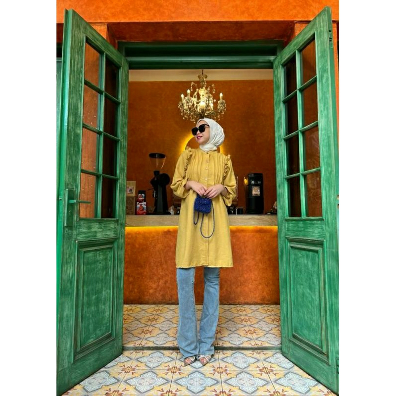 Rafella Tunik, TUNIK POLOS WANITA MODIS CANTIK FIT XXL LD 112 BAHAN CRINCLE AIRFLOW IMPORT KANCING AKTIF BUSUI TERMURAH TERLARIS OOTD KEKINIAN