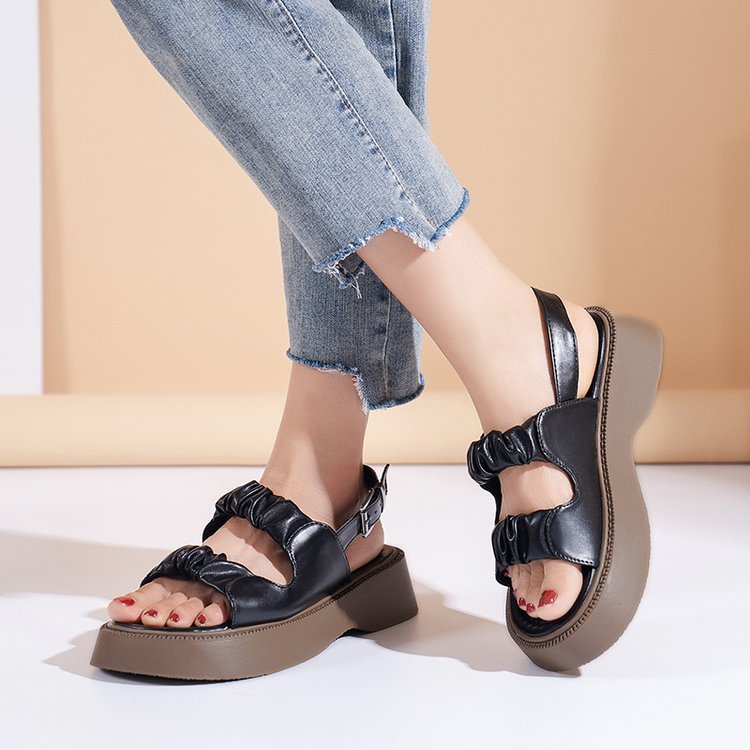 [SEPATU IMPORT] DF 643 Sandal Wedges Sandal Tali Wanita Korea Import Premium Quality