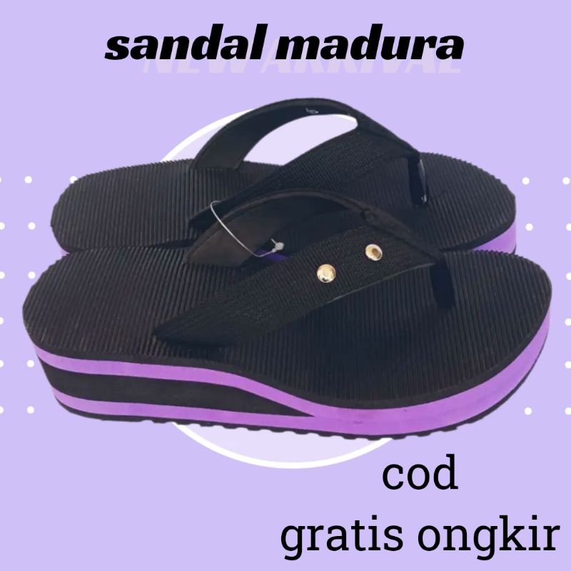SANDAL MADURA TINGGI 4cm TERBARU DAN TERMURAH SIAP PARTAI GROSIR (PRODUKSI) SANDAL WEDGES SANDAL GUNUNG
