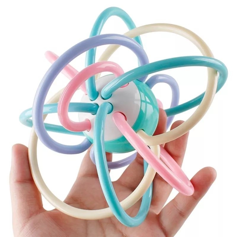 Rattle bola Manhattan Ball / mainan anak bayi / teether gigitan bayi / mainan latih genggam bayi/ mainan gigitan bayi Rattle bola