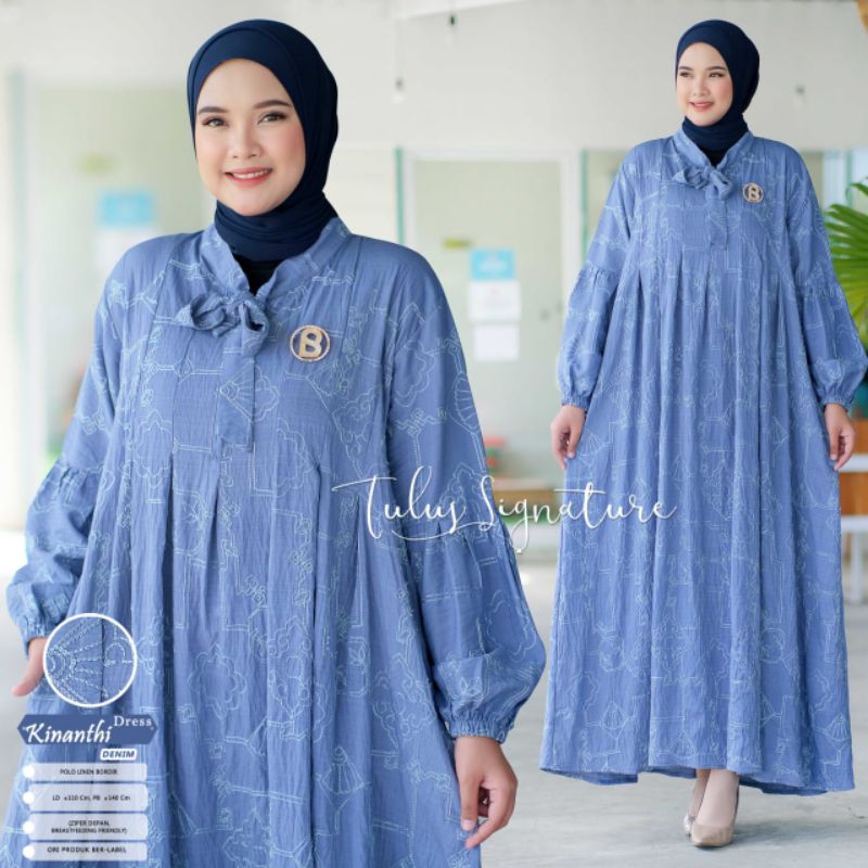 KINANTHI DRESS BY TULUS SIGNATURE / GAMIS LINEN BORDIR MUSLIMAH / Dress LD 110
