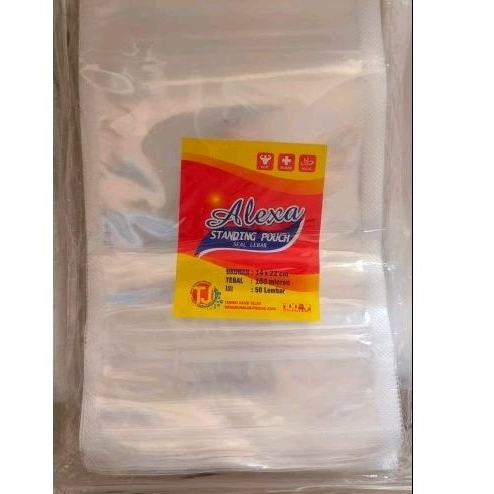 Standing Pouch Alexa 14x22cm 1pack 50pcs / Standing Pouch / Plastik Tegak / Plastik Sealer / Sealer