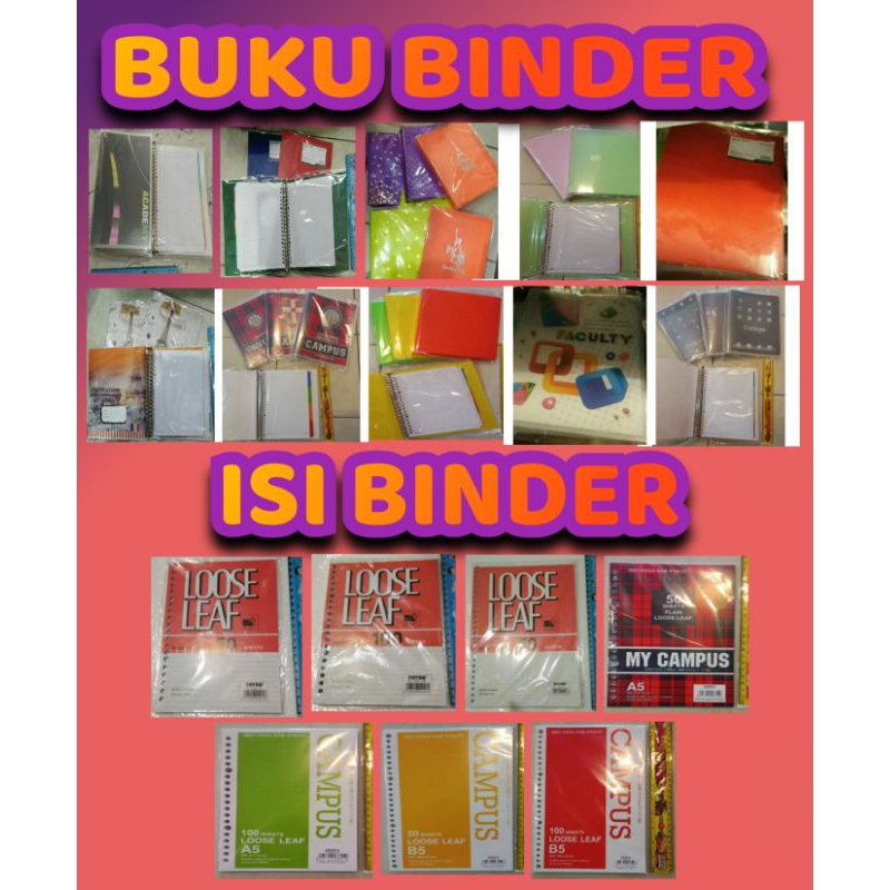 

Isi map kertas buku binder loose leaf lubang joyko warna putih polos academy campus kotak merah Joyko besar kecil a5 b5 isi 50 100 stabilo gliter paris plastik hard cover kuliah cowok cewek anak dewasa