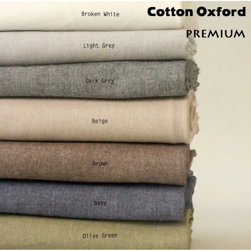 KAIN COTTON OXFORD PREMIUM / KATUN YARN DYED / KATUN POLOS