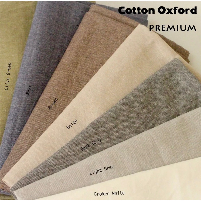 KAIN COTTON OXFORD PREMIUM / KATUN YARN DYED / KATUN POLOS