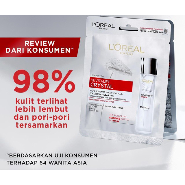 L'Oreal Paris Revitalift Crystal Micro Essence Serum Mask Masker wajah