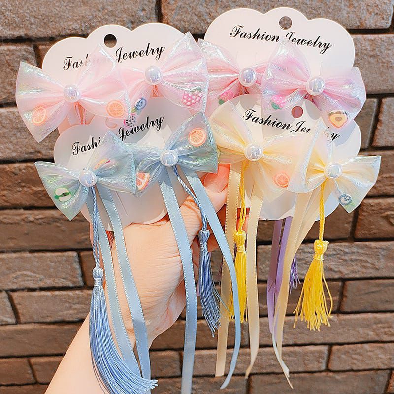 [rumahbayipdg] Set 2 pcs jepit rambut anak perempuan lucu imut || jepit rambut pita  model tali
