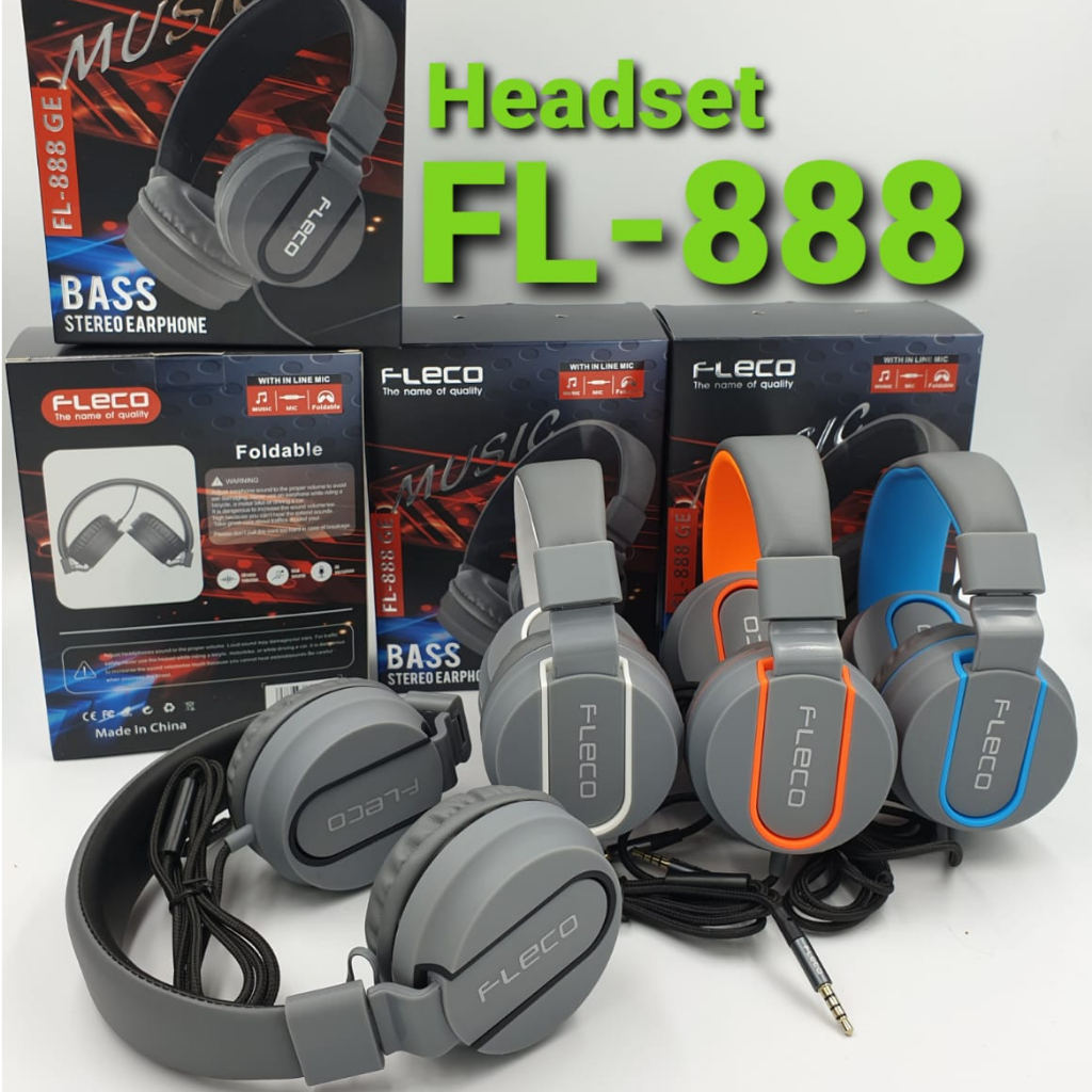 Headset Gaming Headphone Extra Bass Handsfree Bando TERMURAH TERBAIK FL-888 FLECO