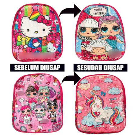 Tas Ransel Sequin USAP Berubah Gambar / Ransel Anak Sekolah Usap