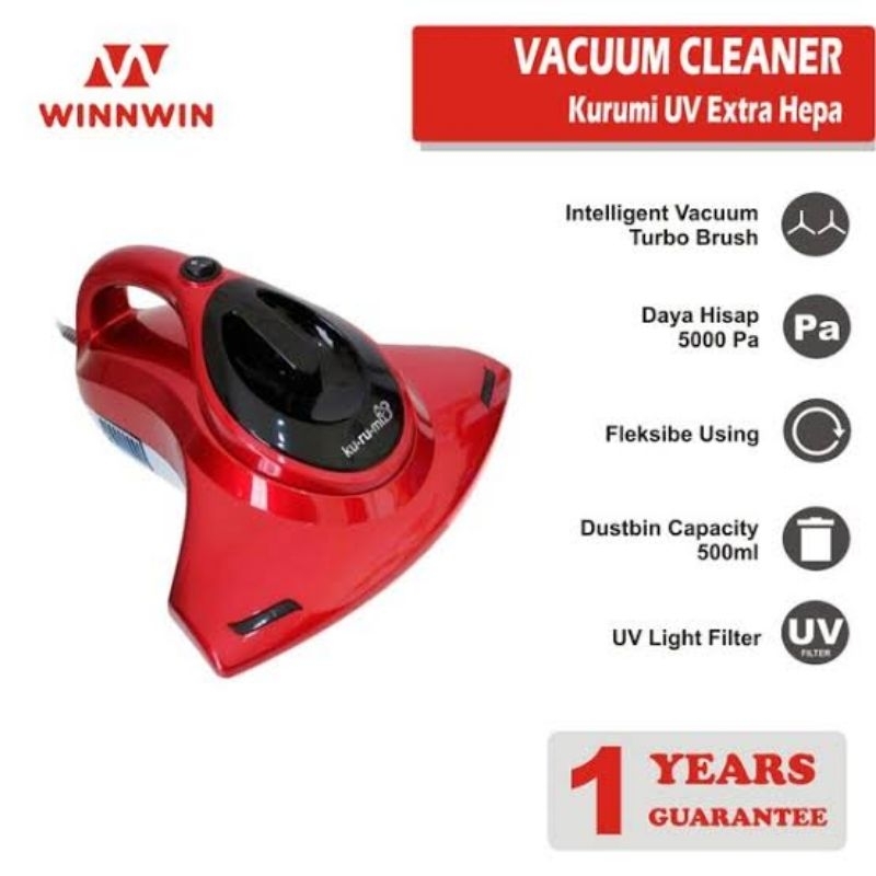 VAKUM CLEANER KURUMI - Anti Dust Mites UV Vacuum Cleaner - Mesin Penghisap Debu dan Tungau + 1 set HEP