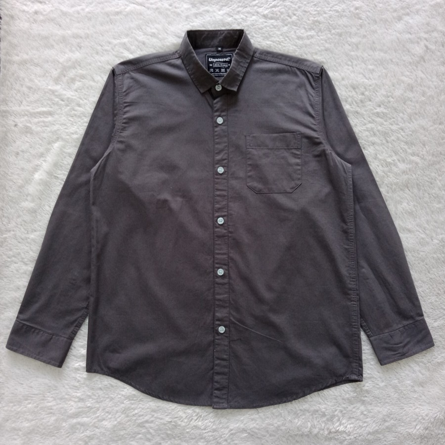 Unpossed Kemeja Panjang Basic Formal Grey