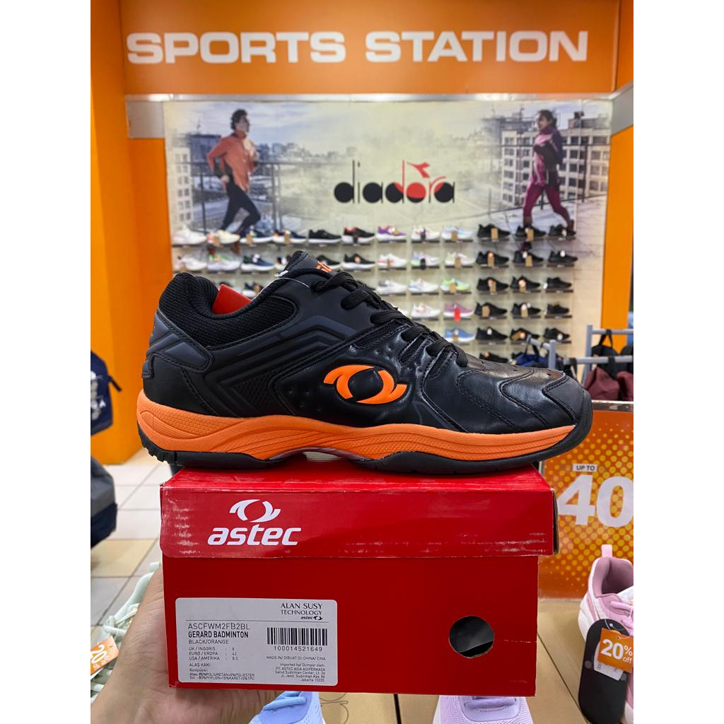 Astec Gerard Badminton Black Orange Men's Shoes Original