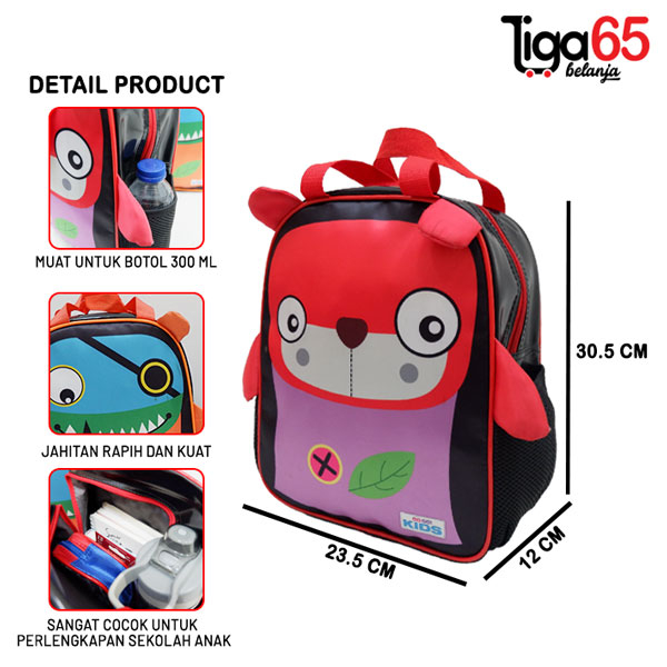 365 Backpack Fashion Tas Ransel Bahan Kulit Sintetis Halus Printing Warna / BAG RANSEL 9923 12&quot;