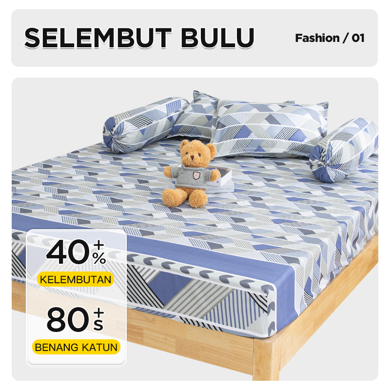 Sprei Motif Aesthetic Free Sarung Bantal &amp; Guling Ukuran 160 x 200CM KQ