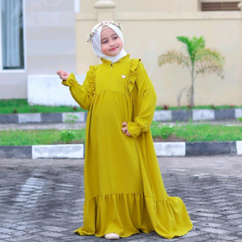 VS - GAMIS TASYA ANAK PEREMPUAN BAHAN CREPE / GAMIS MUSLIM ANAK PEREMPUAN