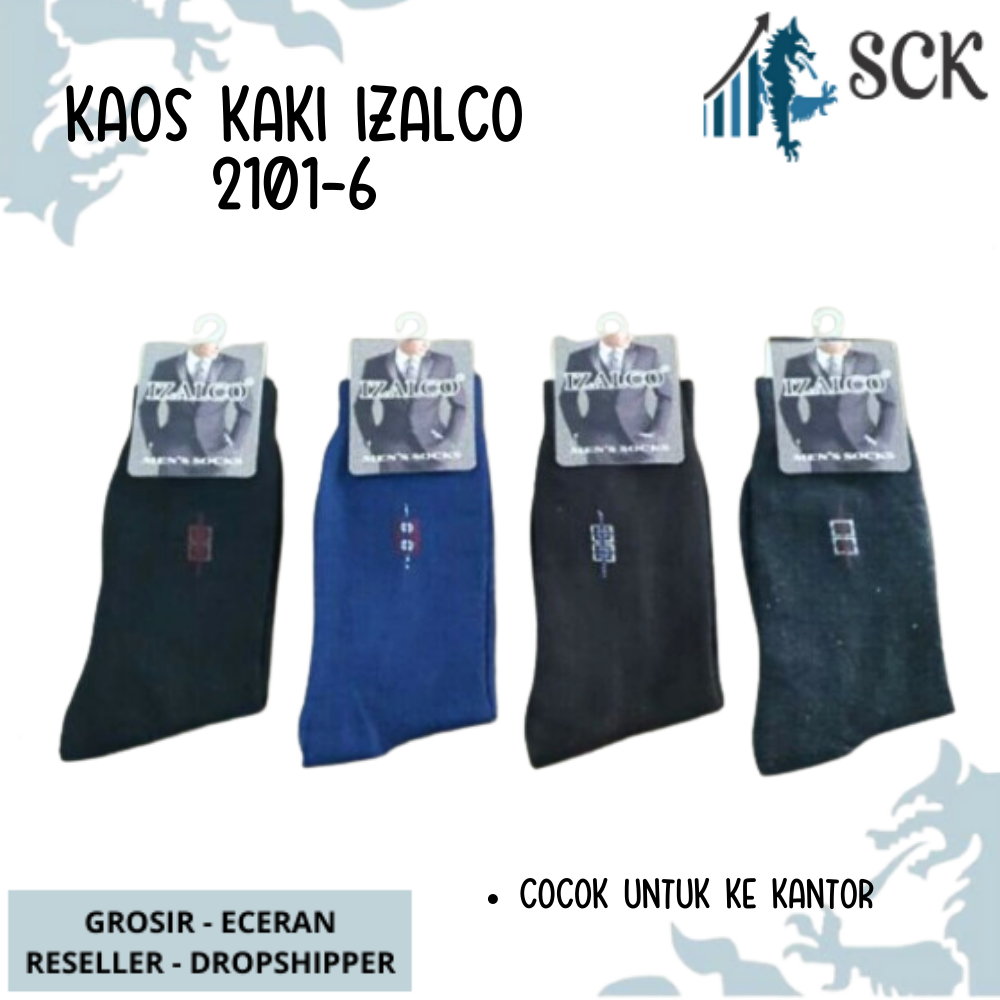 Kaos Kaki Pria IZALCO 2101-6 2104-6 Sebetis / Pakaian Kantor - sckmenwear GROSIR