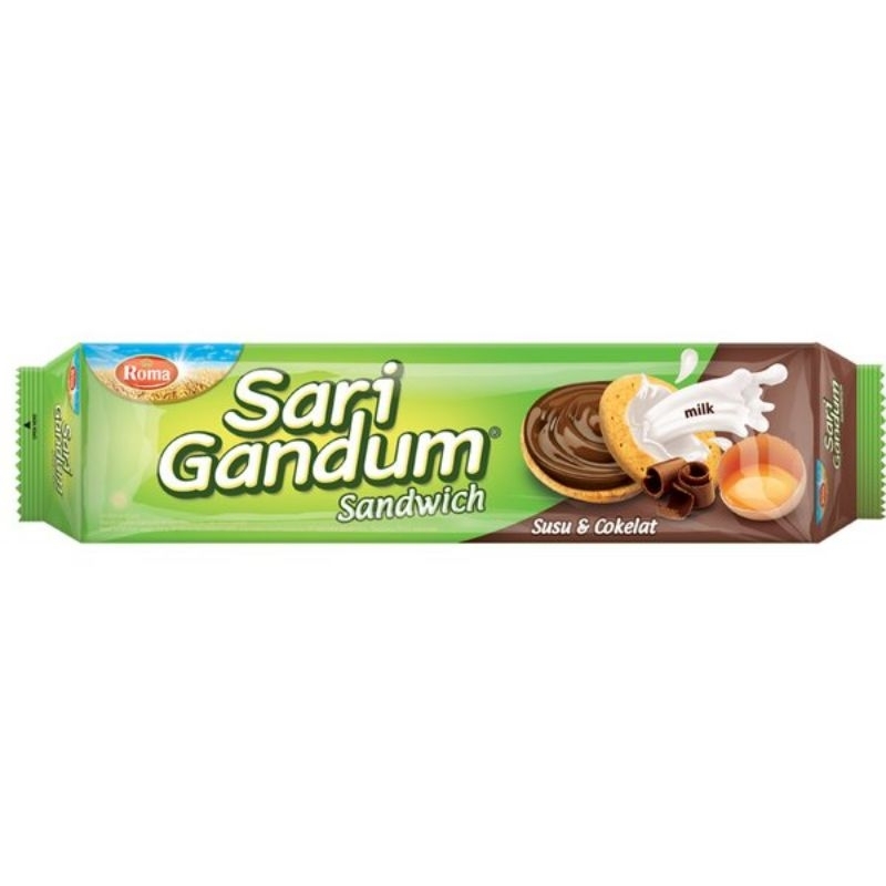 

Roma Sari Gandum Sandwich Rasa Cokelat 108g