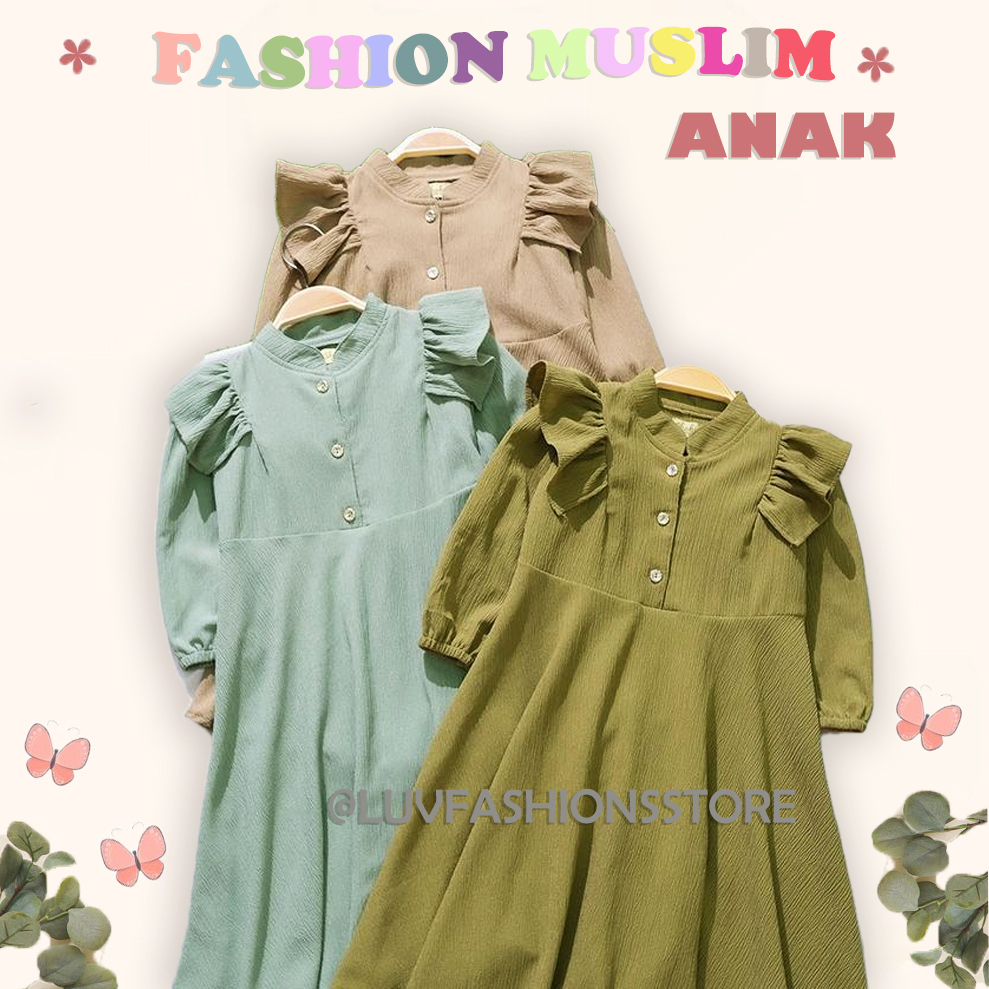 IL - DRESS MUSLIM ANAK PEREMPUAN / SHAVIA GAMIS ANAK MODEL TERBARU CREPE PREMIUM