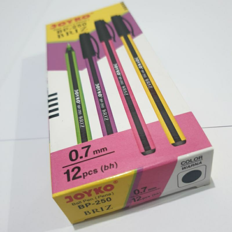 Ballpen Joyko BP-250 BRIZ / Pena Tinta Hitam 1 pack isi 12 pcs / Pulpen Joyko Pena Murah / Ball Pen Hitam