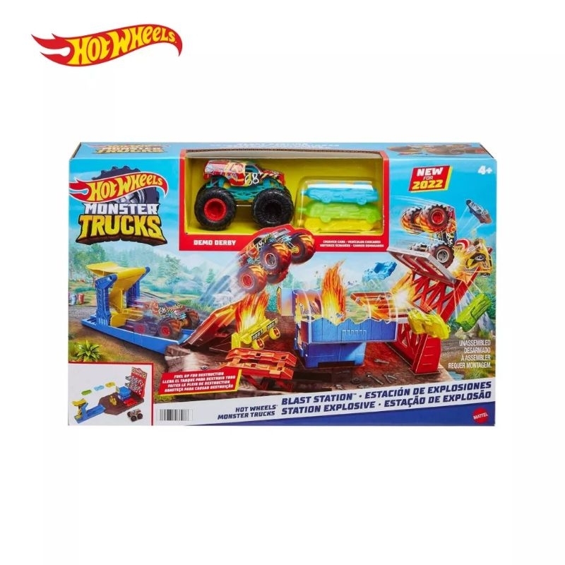 Hot Wheels Monster Trucks Blast Station Demo Derbie New For 2022 HFB12 Skala 1:64