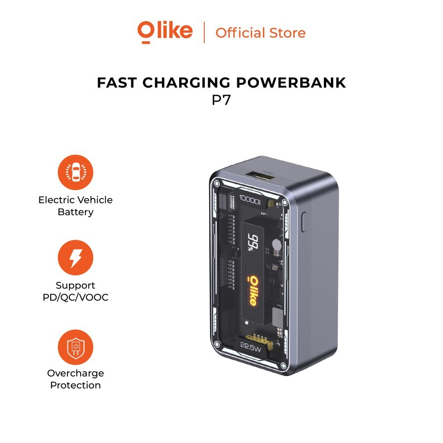 Olike P7 Powerbank 10000mAh Fast Charging LED Battery Display VOOC