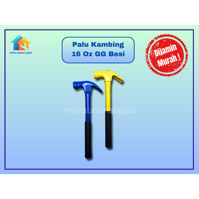 hammer palu kambing 16 oz gagang besi martil claw hammer