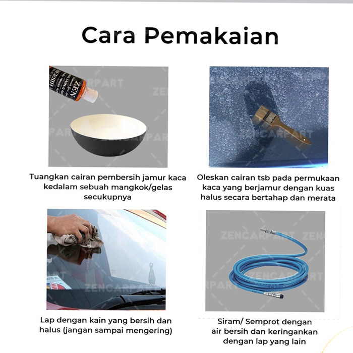 ZEN OBAT JAMUR cairan pembersih penghilang Kerak Kaca Bodi Body Mobil