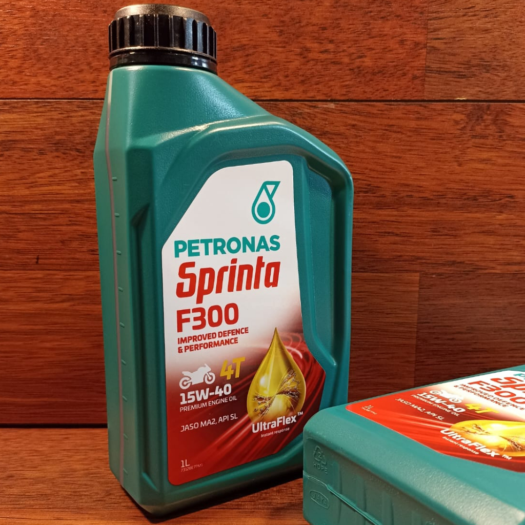 OLI MESIN PETRONAS SPRINTA F300 4T 1 LITER - 15W/40 JASO MA2 API SL ULTRA FLEX - PETRONAS ORIGINAL