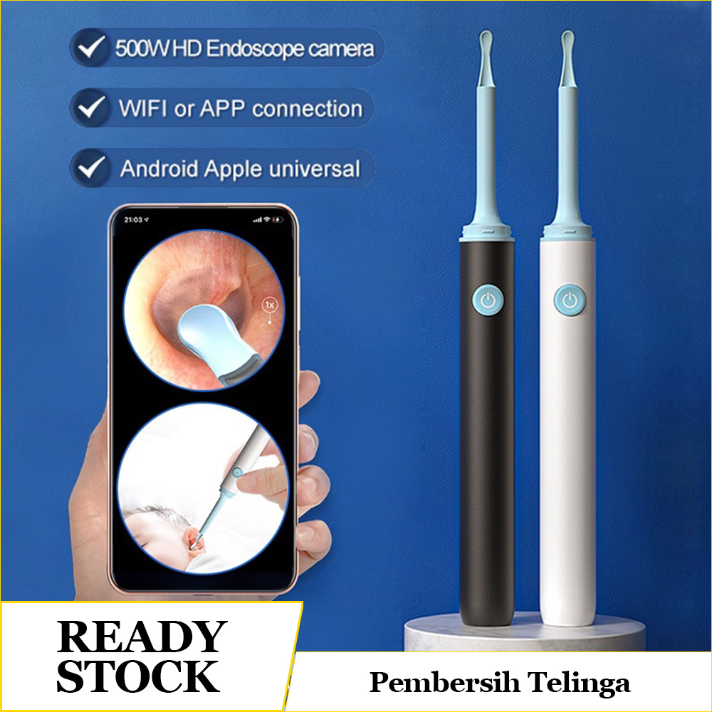 Pembersih Telinga Korek Kuping Kamera LED smart Visual Ear Stick HD Endoscope WIFI waterproof earpick bayi Endoscope