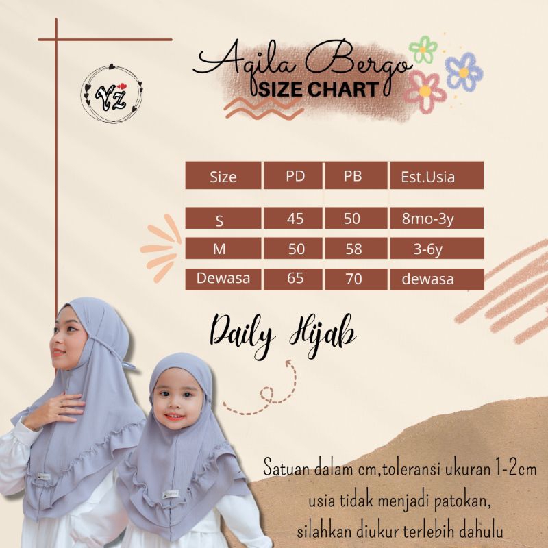 aqila bergo crinkle airflow daily hijab couple ibu dan anak