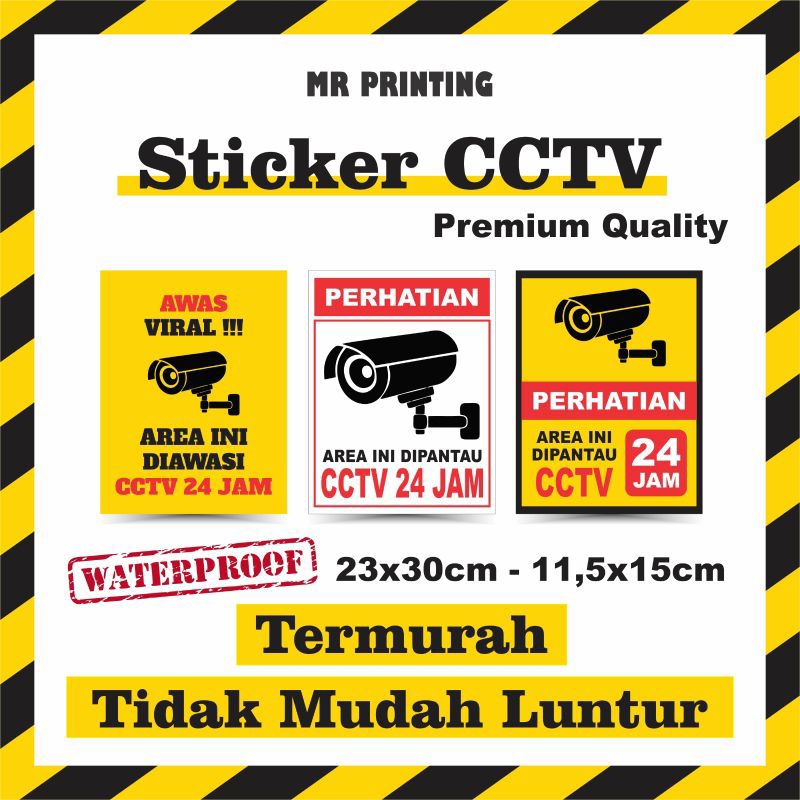 

STIKER CCTV 24 JAM TERMURAH - STIKER PENGAWASAN ANTI AIR - STIKER VINYL WATERPROOF