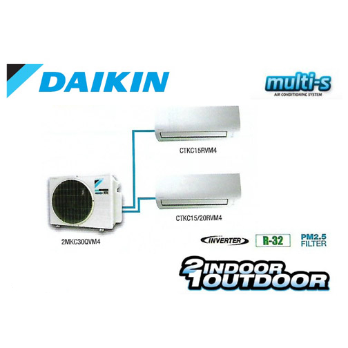 AC DAIKIN MULTI-S 2 INDOOR 1 OUTDOOR 1/2 + 1/2 PK 2MKC30RVM4