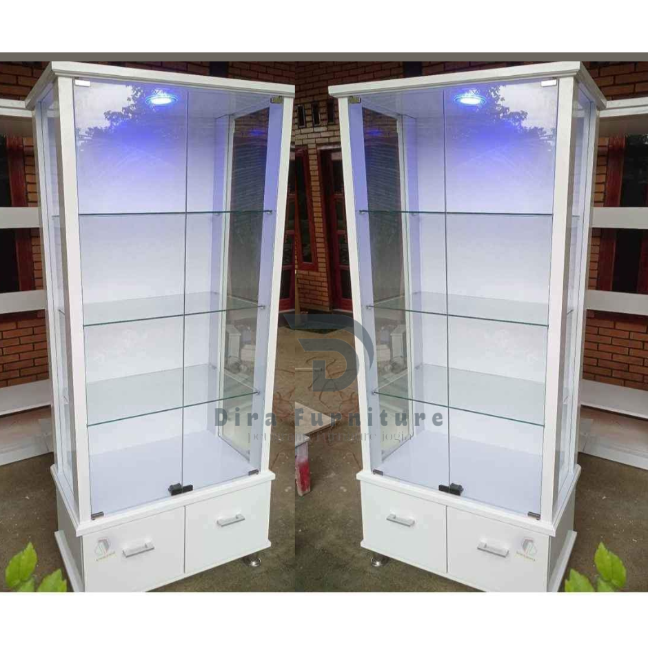 Lemari Kaca 2Pintu , Lemari Kaca Tas , Pajangan Kaca 2Pintu Minimalis