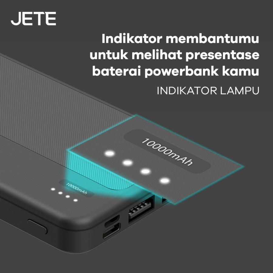 JETE C7 Power Bank 10000 mAh Smart IQ Dual Output USB