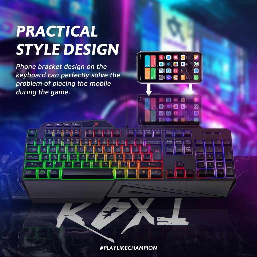 JETE KBX1 Keyboard Gaming RGB Wired 3600 DPI