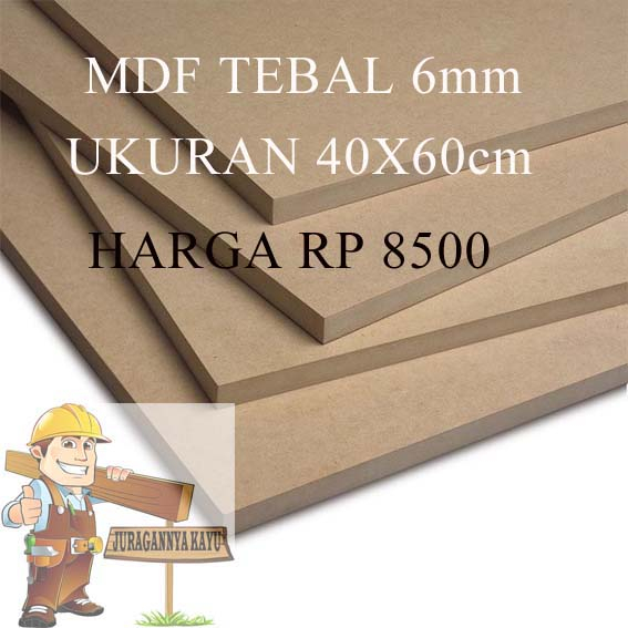 PAPAN MDF 6mm Ukuran 40x60