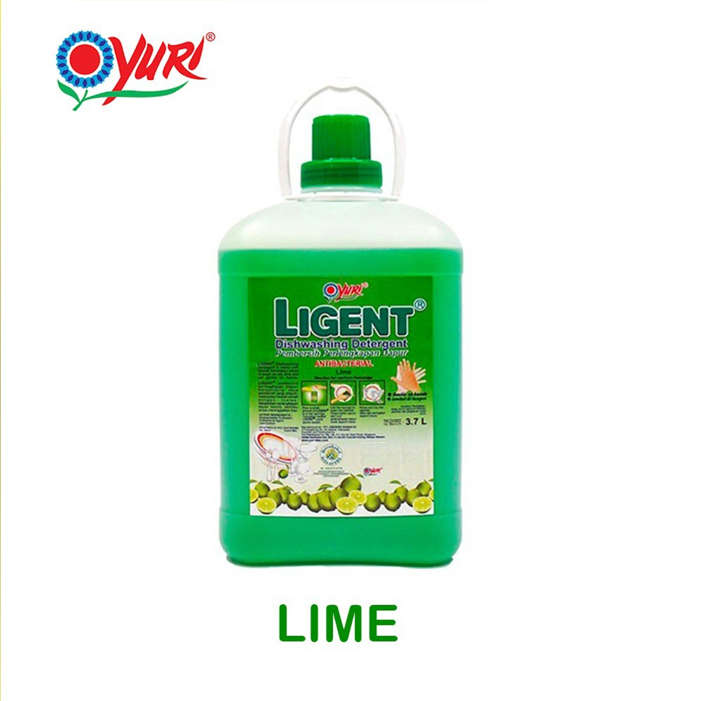 Yuri Ligent Sabun Cuci Piring Anti Bacterial Dishwashing Detergent 3.7 Liter - Tersedia Pilihan Aro