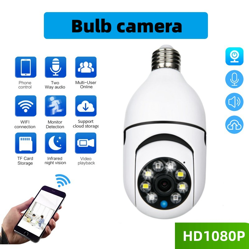 CCTV Lampu V380 Pro 8MP Kamera CCTV Wifi Lampu CCTV 360 PTZ