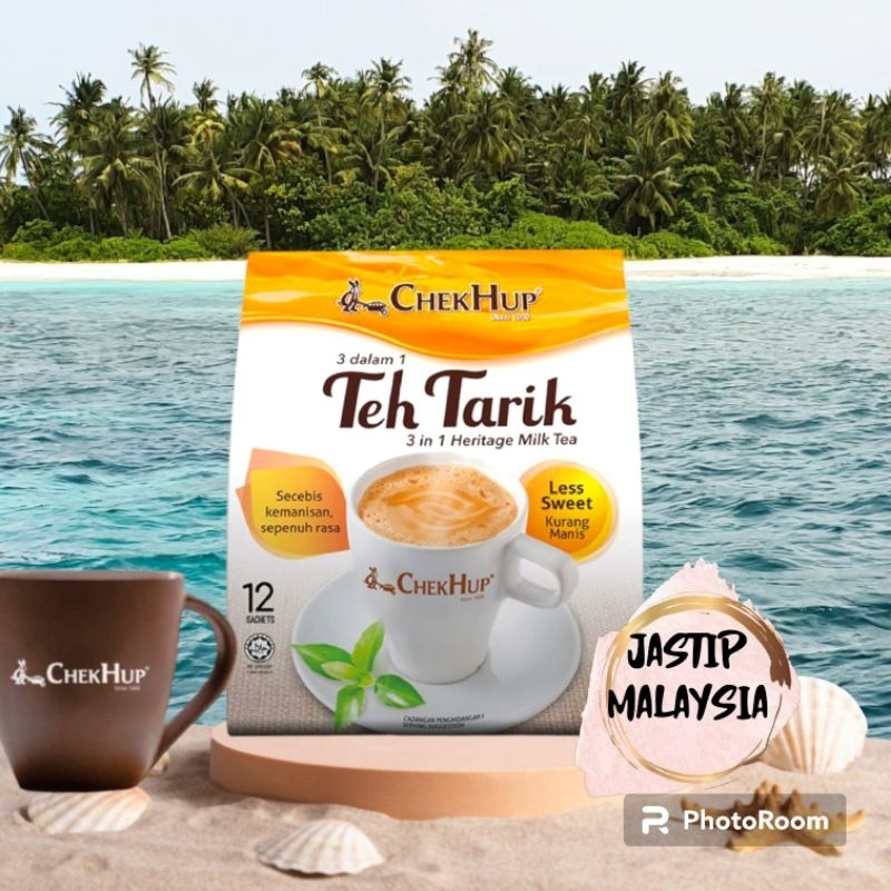 

Chek hup teh tarik 3in1 heritage milk tea less sweet malaysia