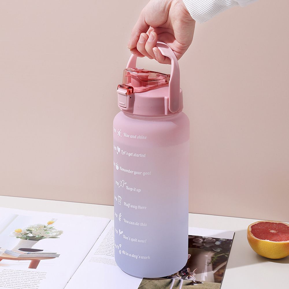 botol minum viral botol minum gemoy gradasi pastel motivasi 1,5 liter