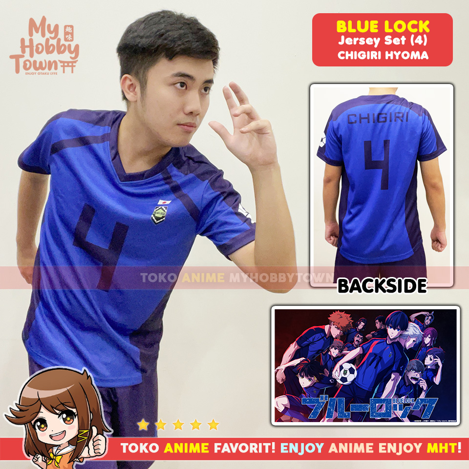 Kostum Jersey Blue Lock No. 4 Hyoma Chigiri Anime Cosplay