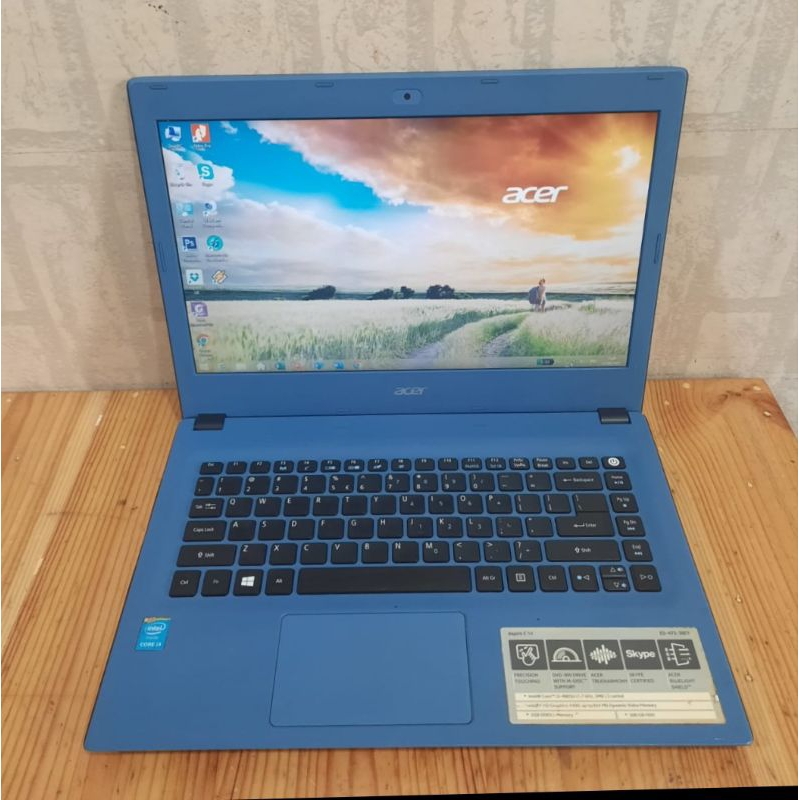 Laptop Acer Aspire E5-473 Cor i3-4005U Ram 4GB/HDD 500GB windows 10 layar 14 inch full aplikasi siap pakai