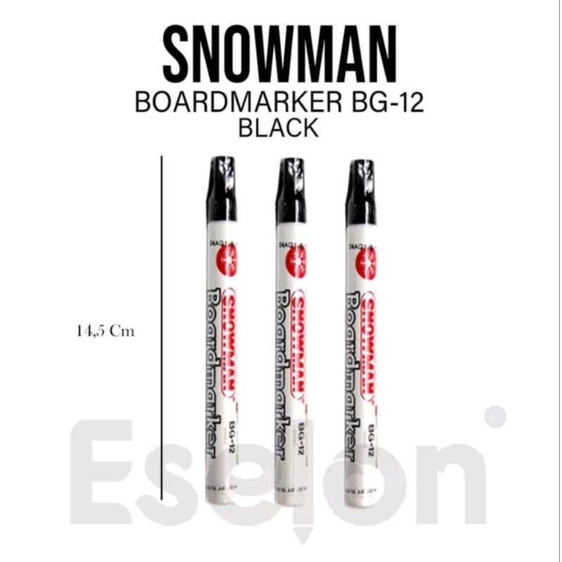 

SPIDOL SNOWMAN WHITEBOARD MARKER BG-12 BLACK/HITAM BISA DI HAPUS