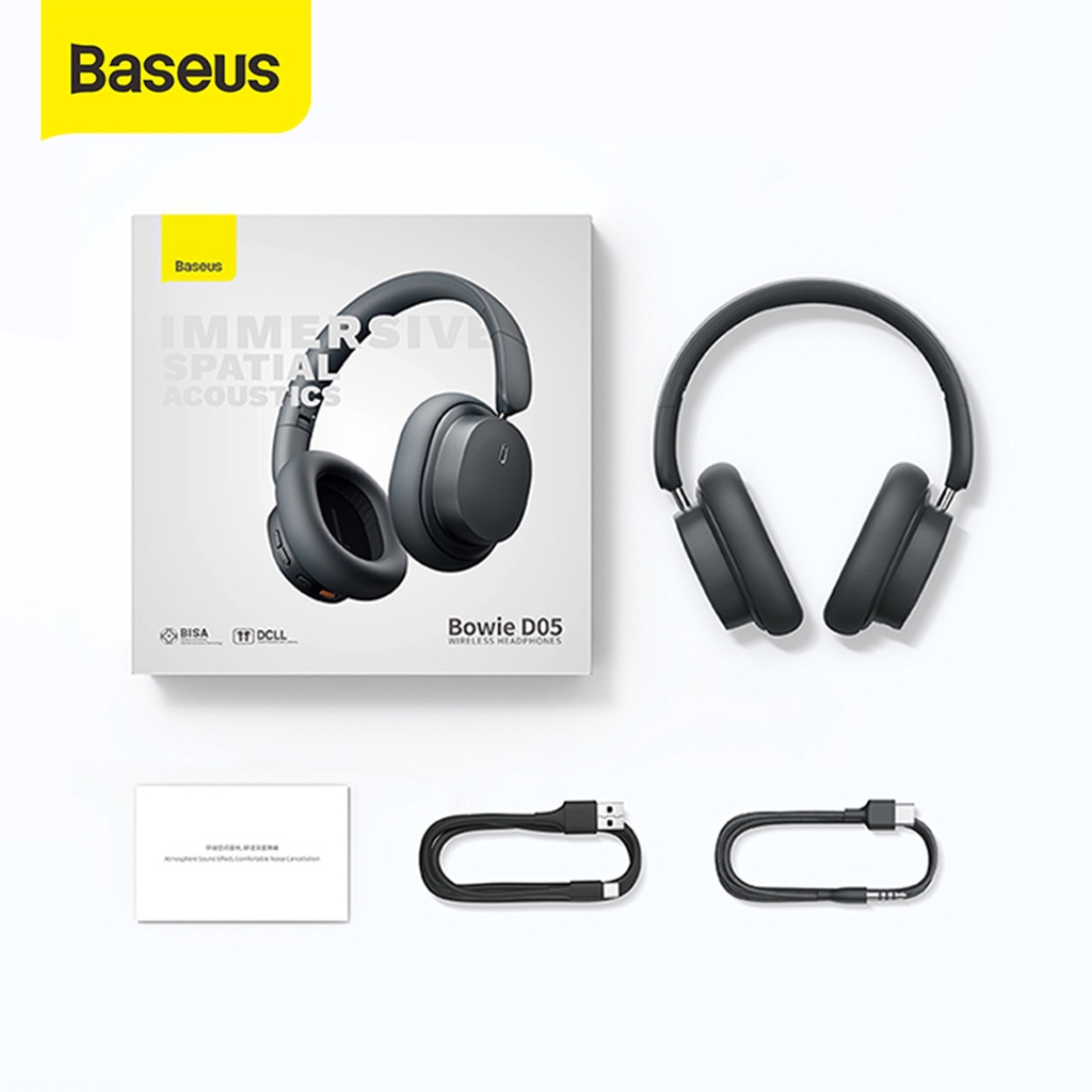 Baseus Bowie D05 Foldable Wireless Headphone ENC Bluetooth 5.3 Wired Headset noise cancelling