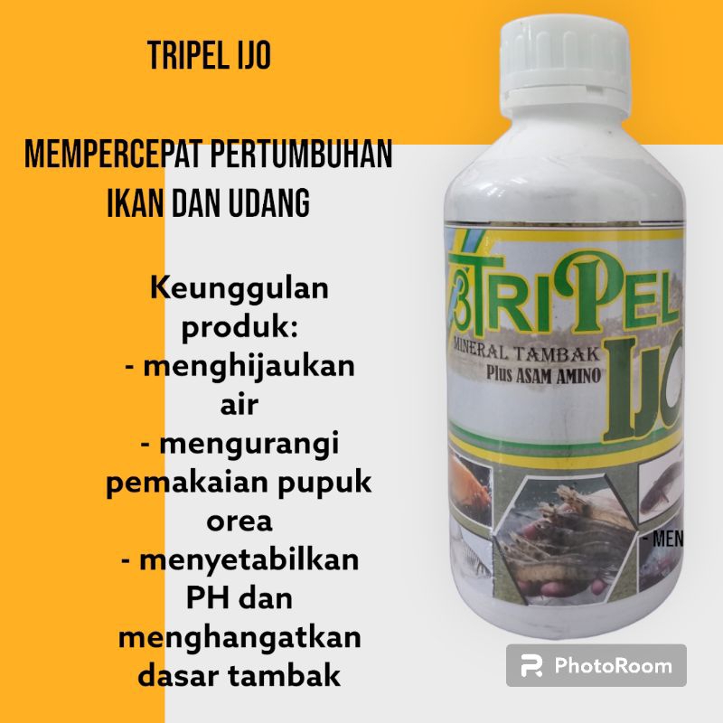 TRIPEL IJO 1000 ml / obat penyubur tambak / obat menghijaukan air tambak / obat tambak / pupuk tamba