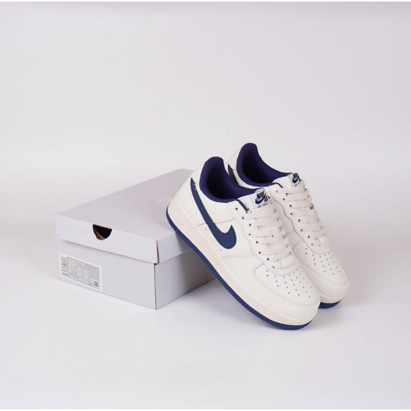 Sepatu N!ke Air Force 1 Beige Navy