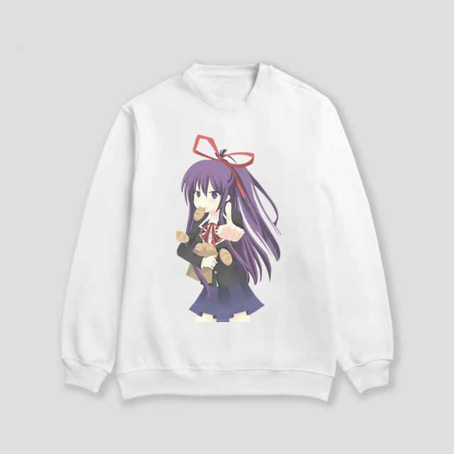 Sweater Tohka Yatogami Crewneck White Sweeatshirt Bahan Katun