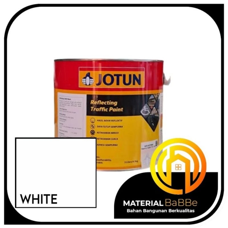 Jotun Reflecting Traffic Paint White 3 Liter | Cat Marka Jalan Trotoar Warna Putih Reflektif