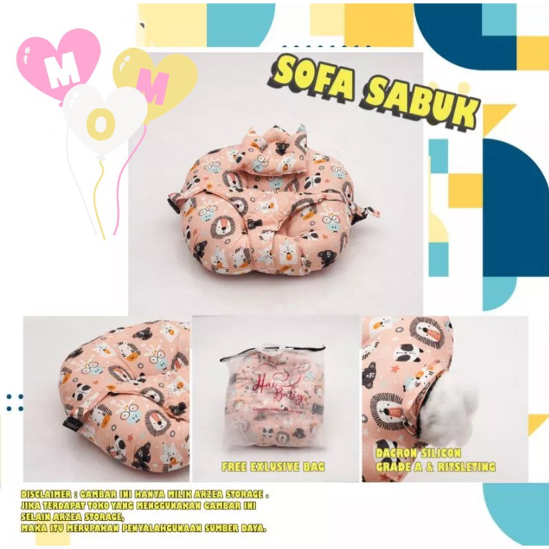 Kasur Nest, Sofa Bayi Multifungsi dengan Gesper Pengaman Free Bantal Peyang  ready